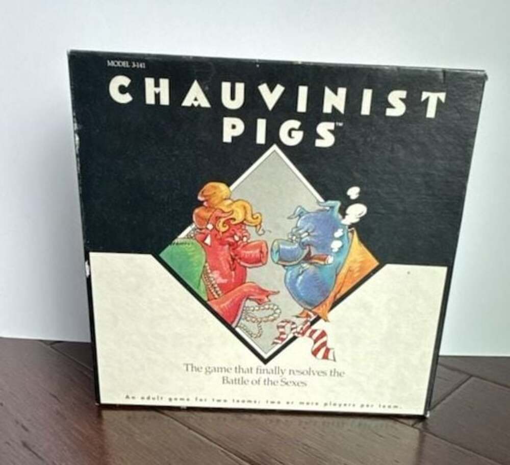 Vintage Chauvinist Pigs Board Game Tiger Electronics Battle of the Sexes 1991